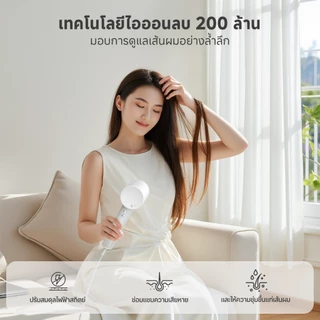 Simplus Plasma High Speed Dryer Hyper 2 เครื่องเป่าผม อุณหภูมิคงที่ใช้ในบ้าน ไอออนลบ 200 ล้านดูแลเส้นผม มี CFJH010