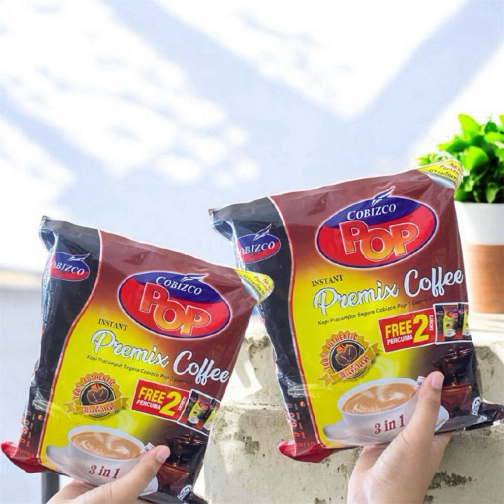 กาแฟป๊อบ (Pop coffee mix) กาแฟ 3 in 1 กาแฟสำเร็จรูป ห่อมี 24 ซอง ขนาด 18ก. [แบ่งขาย 10 ห่อโตๆ]