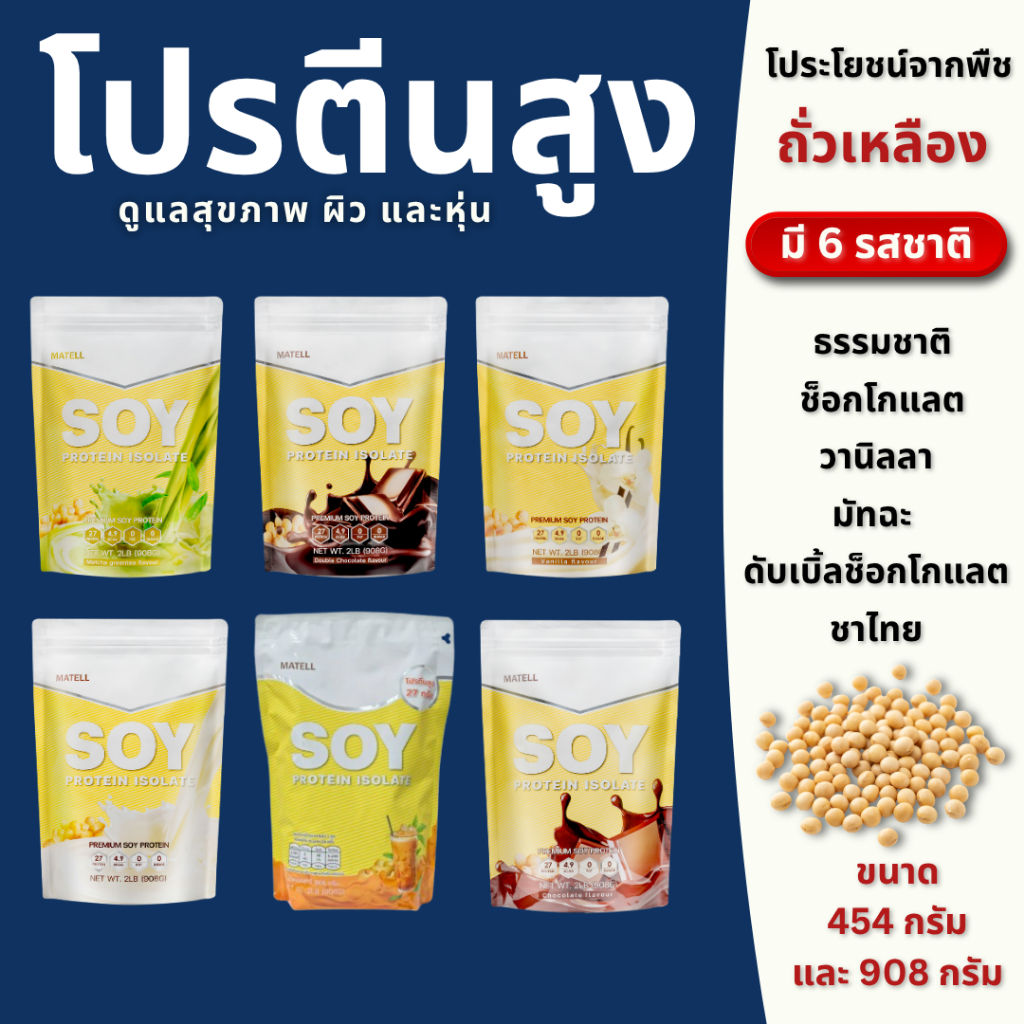 MATELL Soy Protein Isolate ซอย โปรตีน ไอโซเลท (โปรตีนจากถั่วเหลือง)