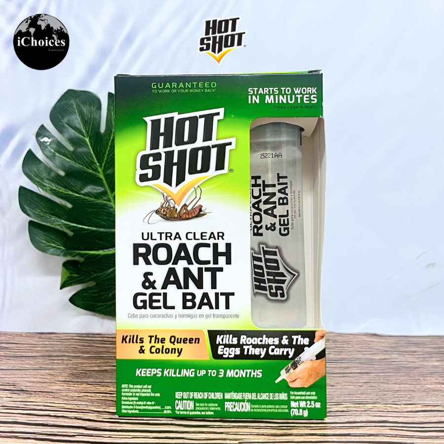 [Hot Shot] Ultra Clear Roach & Ant Gel Bait 70.8 g เจลใสกำจัดแมลงสาบ & มด ภายในอาคาร