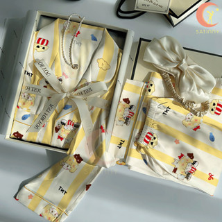 CK28ชุดนอนSatinny น่ารักมินิมอล ระดับไฮเอนด์ สินค้าพร้อมแพ็ค…