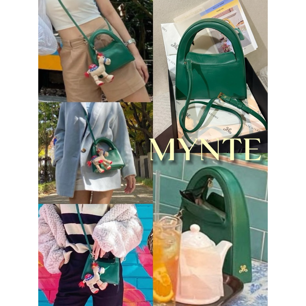 MYNTE Studio - Tynee กระเป๋าหนังแท้ สีเขียว สะพายข้าง