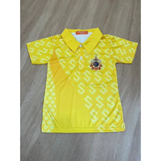 🔥ขายดีส่งไว🔥💛โปโลเด็กพิมพ์ลายตะขอ9 สีเหลือง (สกรีน) 🌟เสื้อเด็ก เสื้อกีฬา ใส่ได้ตลอดกาล ผ้านุ่ม ไม่ร้อน🔥