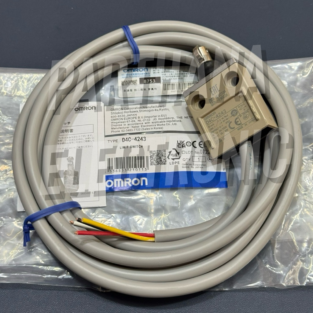 D4C-4243 Limit Switch สายยาว 3 เมตร สินค้าพร้อมส่งในไทย🇹🇭🇹🇭