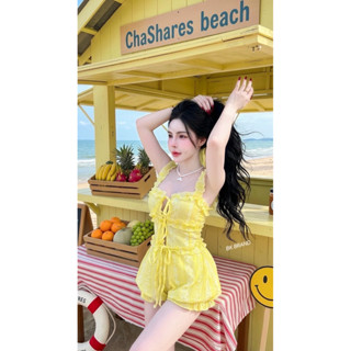 🧸เซต 2 ชิ้นแต่งระบายกางเกงบอลลูนผ้าrossyปัก🧸  🏷️BK BRAND    …