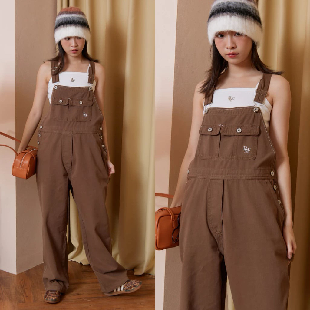 ส่งต่อ ไซส์ M 🐻 Bemingjeans- Beming Overalls สีน้ำตาล เอี๊ยมรุ่นใหม่ ผ้ายีนส์นิ่มใส่สบาย เอี๊ยมปรับไ