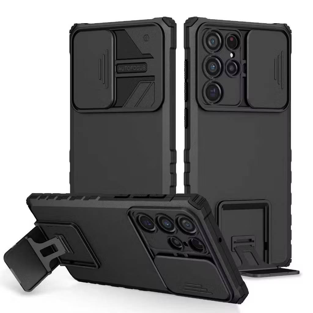 เคส ขาตั้ง สไลค์กล้อง สำหรับ Samsung S25Ultra S24Ultra S23Ultra S22Ultra S21Ultra เคสกันกระแทก กันกล้อง ป้องกันได้ดี C01