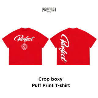 (สกรีนนูน)อัปเดตลายใหม่2*Crop boxy T-shirt เสื้อยืดทรง บ็อกซี่ รุ่น(สกรีนนูน) คอฟิต - PERFECTBRAND