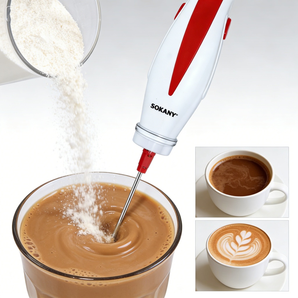 【EasyBuyMall】SOKANY101E เครื่องตีฟองนมไฟฟ้า 30W เครื่องปั่น สำหรับตีไข่ ของมีสีสุ่ม