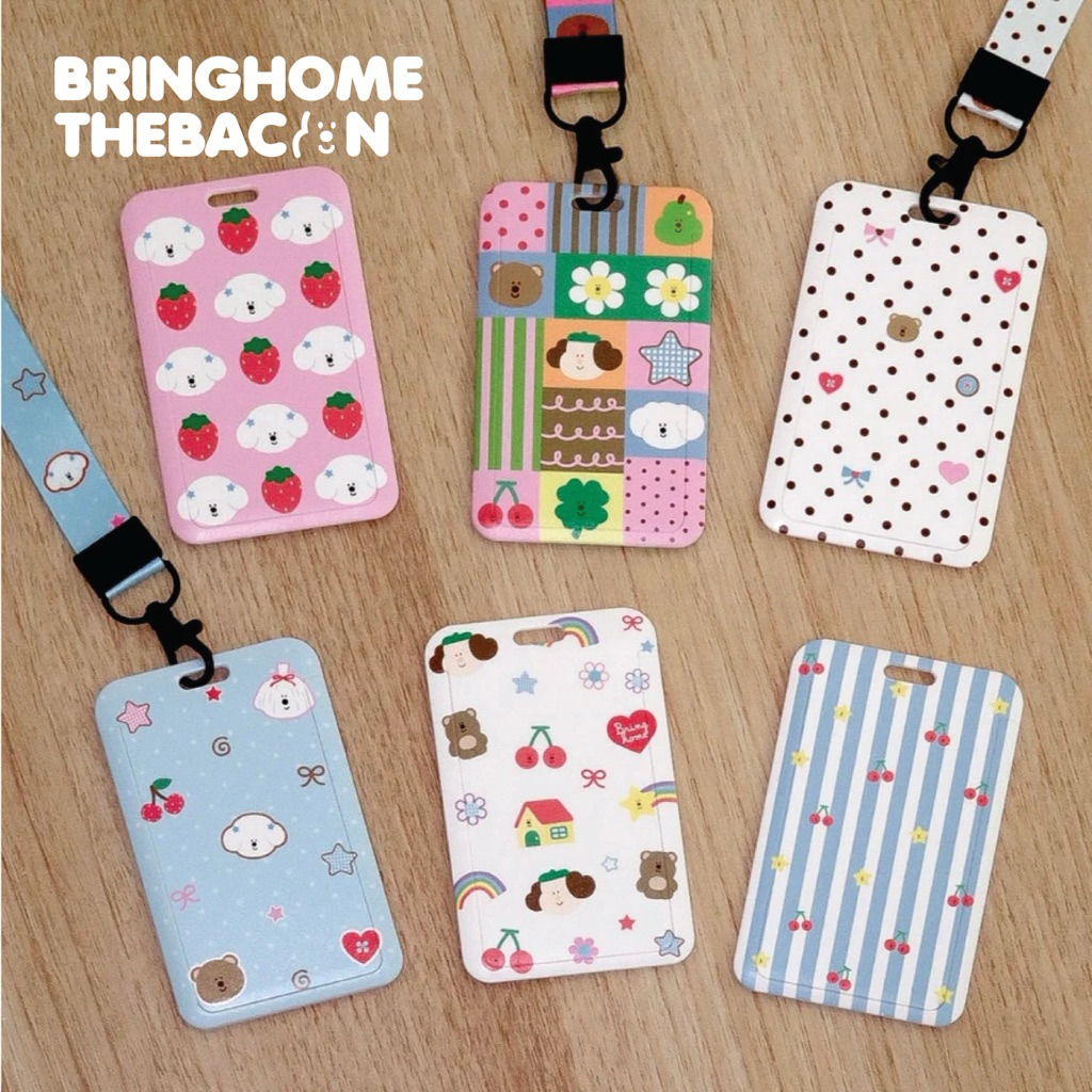 Bringhome Card holder and Lanyard ที่ใส่บัตร ใส่คีย์การ์ด เฟรมใส่การ์ด บัตรพนักงาน บัตรรถไฟฟ้า สายคล้องคอ สายคล้องบัตร