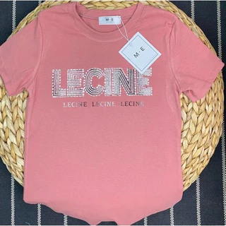 เสื้อยืดคอกลมแขนสั้น รีดเพชรลาย LECINE ป้าย ME