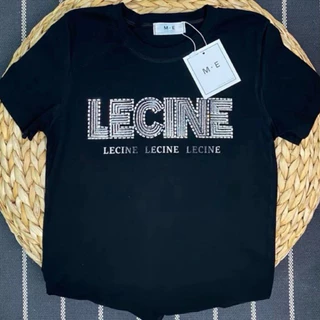 เสื้อยืดคอกลมแขนสั้น รีดเพชรลาย LECINE ป้าย ME