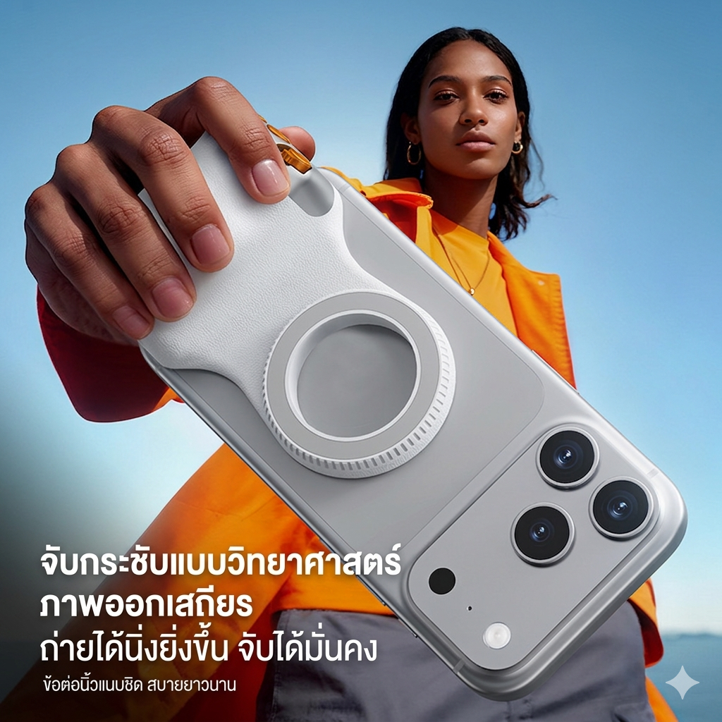 กริปถ่ายรูปแม่เหล็กสําหรับมือถือ - ชัตเตอร์ Bluetooth 2 จังหวะ & ก้านซูม, เบาเพียง 109g, ให้ฟีลเหมือนกล้องโปร รุ่น X30