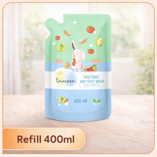 Lamoon น้ำยาล้างผักผลไม้ ออร์แกนิค ล้างสารตกค้าง ปลอดภัยสำหรับเด็ก ขวด450ml/รีฟิล400ml Organic Cleanser Baan Raya