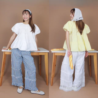 (S-3XL) CHAWY Butter & Flour Bun Blouse 🍞 C4792 เสื้อแขนพอง เสื้อตุ๊กตา