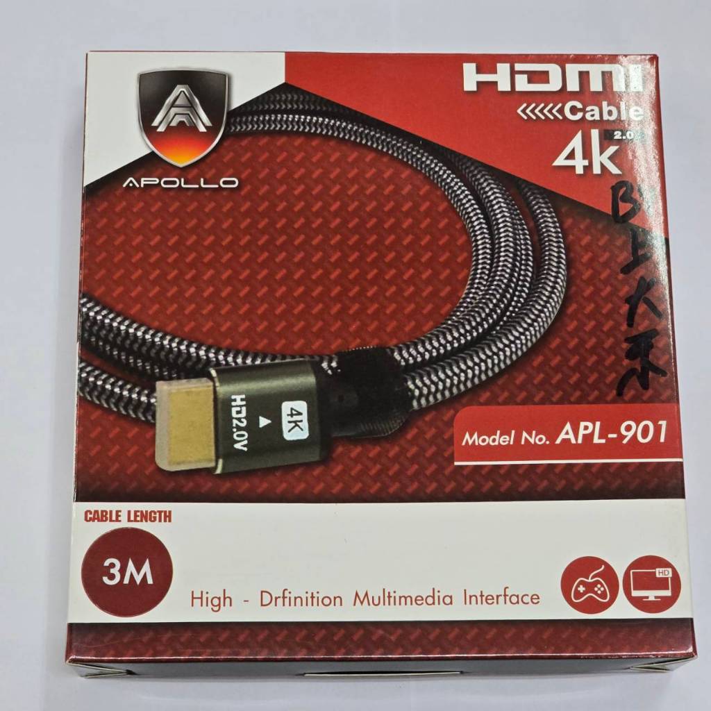 APOLLO สาย HDMI 4K รุ่น APL901 (สีดำยาว3 ม.)