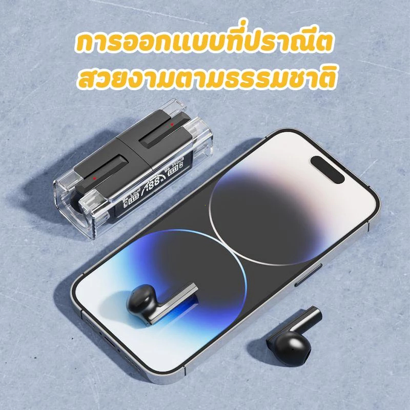 หูฟังบลูทูธ หูฟังไร้สาย D32 สีดำ สีขาว สีม่วง สีเขียว Wireless Bluetooth V5.3 หูฟังพร้อมที่ชาร์จ Sterio สเตอริโอ เสียงใส