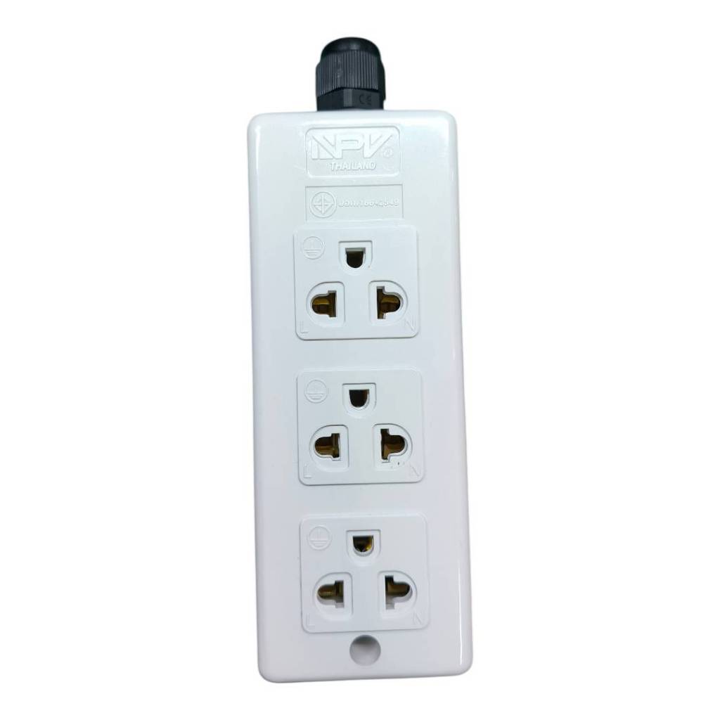 1ชิ้น เต้ารับกราวด์ 3ที่ รุ่น NP-4203F,ปลั๊ก 3ตา ,ปลั๊กลอย,ปลั๊กกราวด์ 3 ตา