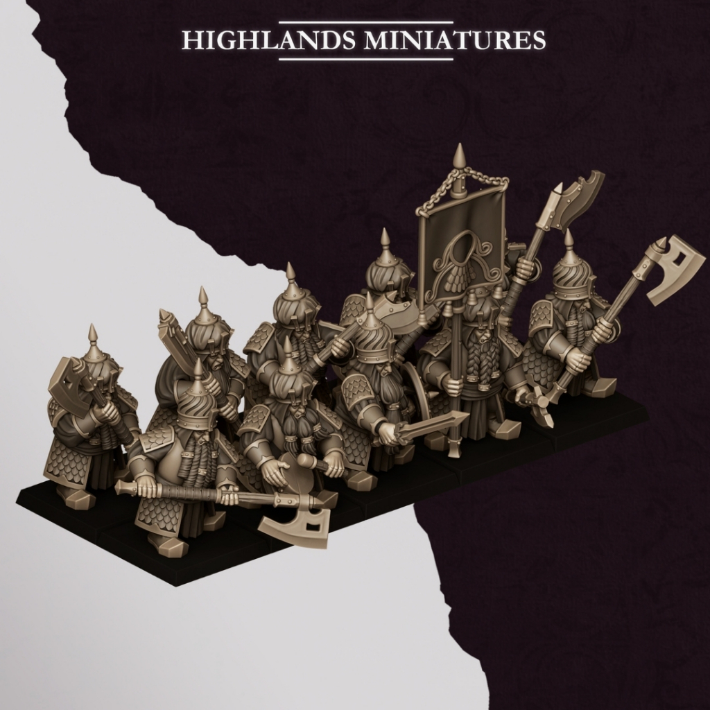 Sons of Marduk Warriors with Great Weapons - Sons of Marduk - Humanoid Dwarf / 32mm scale 3D printed