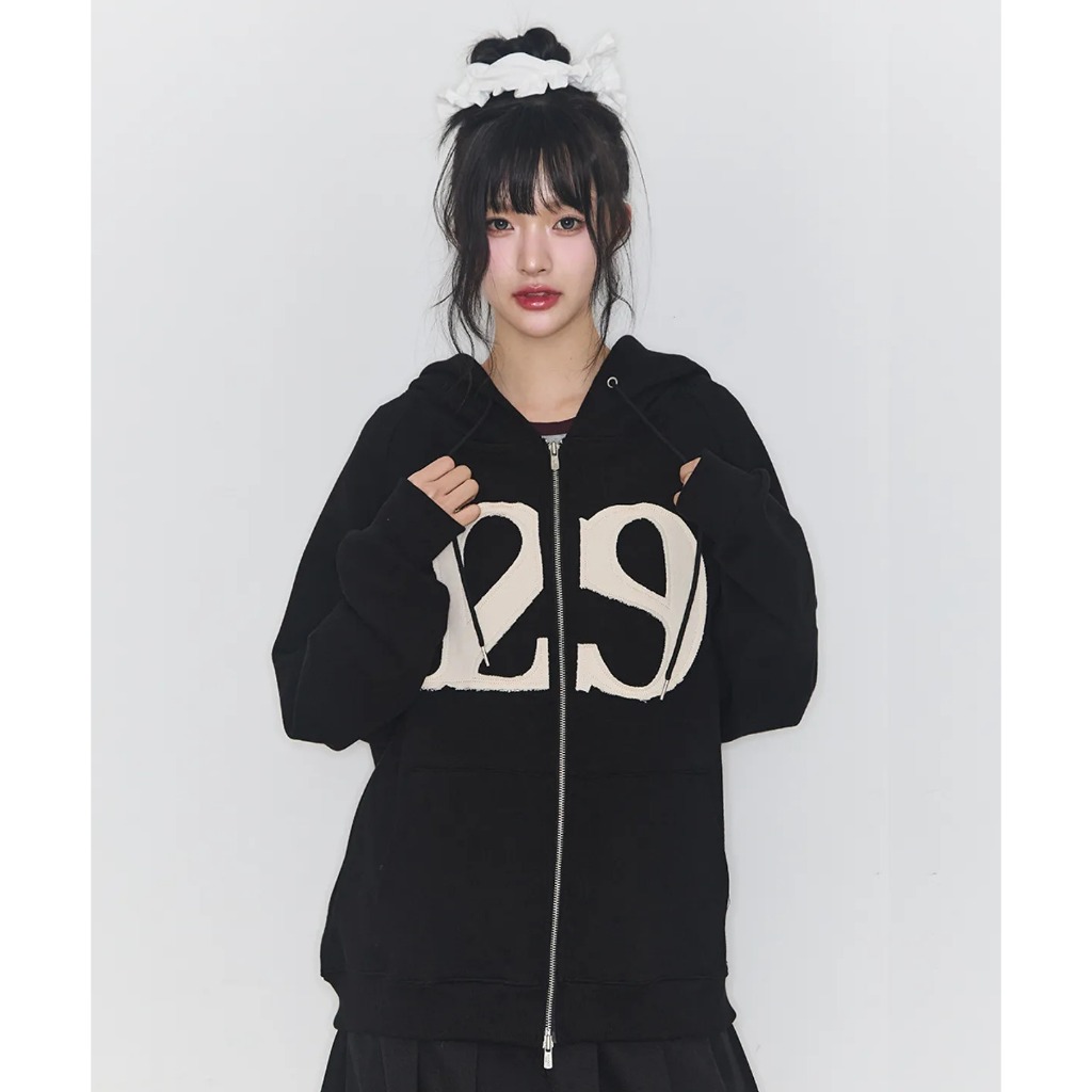 (10 สี) ILLIGO 129 Logo Patch Hoodie Zip-Up ของแท้จากช็อปเกาหลี✔️ Pre-Order