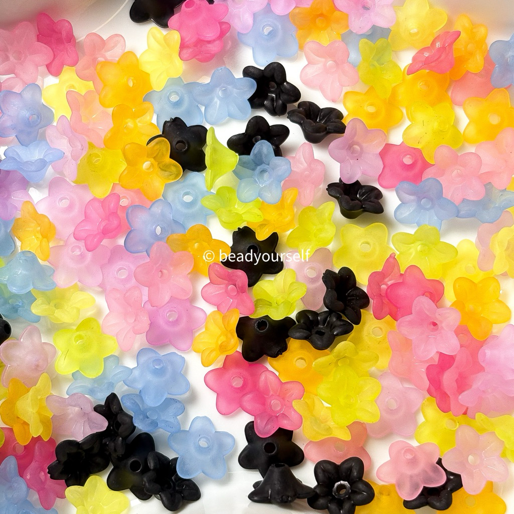 ลูกปัดดอกไม้ ลูกปัดดอกผักบุ้ง ดอกลิลลี่ ดอกดาว (50ชิ้น)