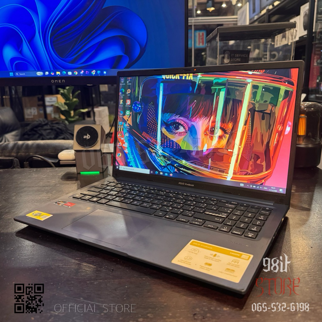 💻 Notebook 💻 ASUS VIVOBOOK 15 D1502IA-EJ592W Ryzen 5 4600H 8 GB ใช้งานออฟฟิศ เรียน ทั่วไป วินโดแท้