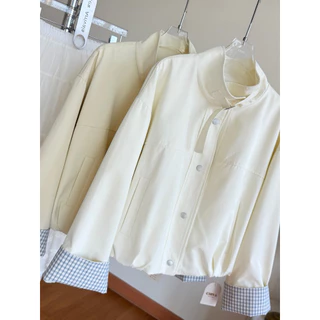 -𝐂𝐡𝐢𝐯𝐚- DEWY JACKET | เสื้อแจ็คเก็ตโทนสีพาสเทล แขนพับลายตาราง