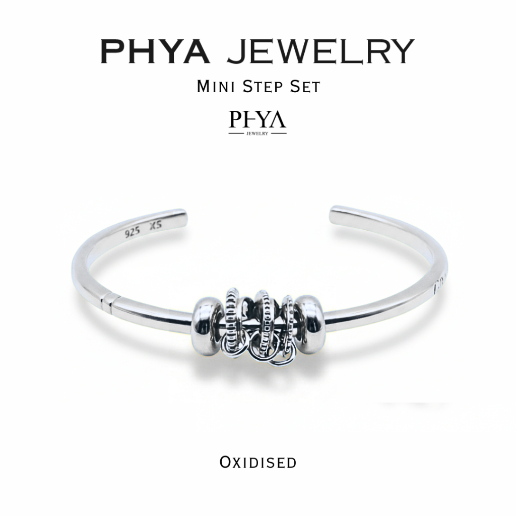 PHYA Mini Step Set : กำไลเงินแท้ พร้อม Spacer 3 To 4 และ Earth Stopper