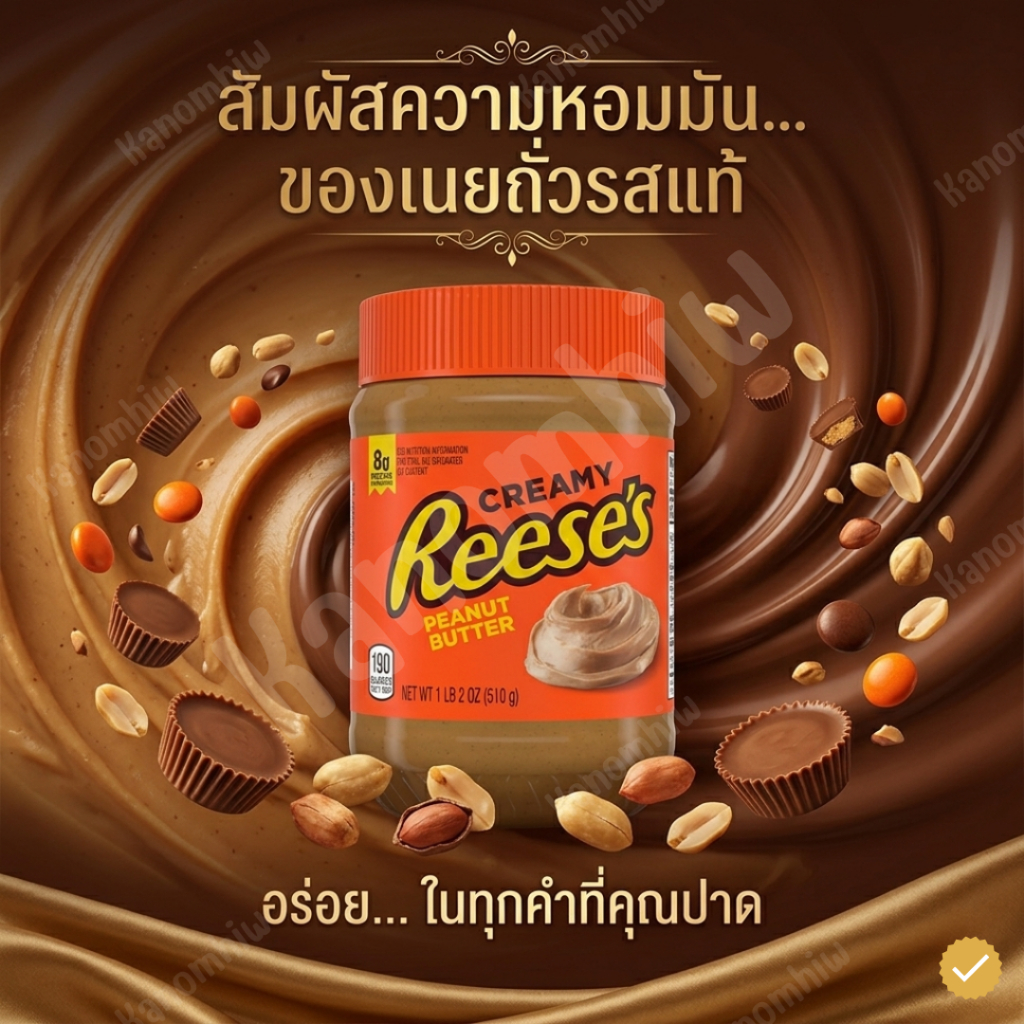 Reese’s Creamy Peanut Butter Spread เนยถั่วตัวดัง นํ้าหนัก 510 กรัม จากUS BBF.12/2026