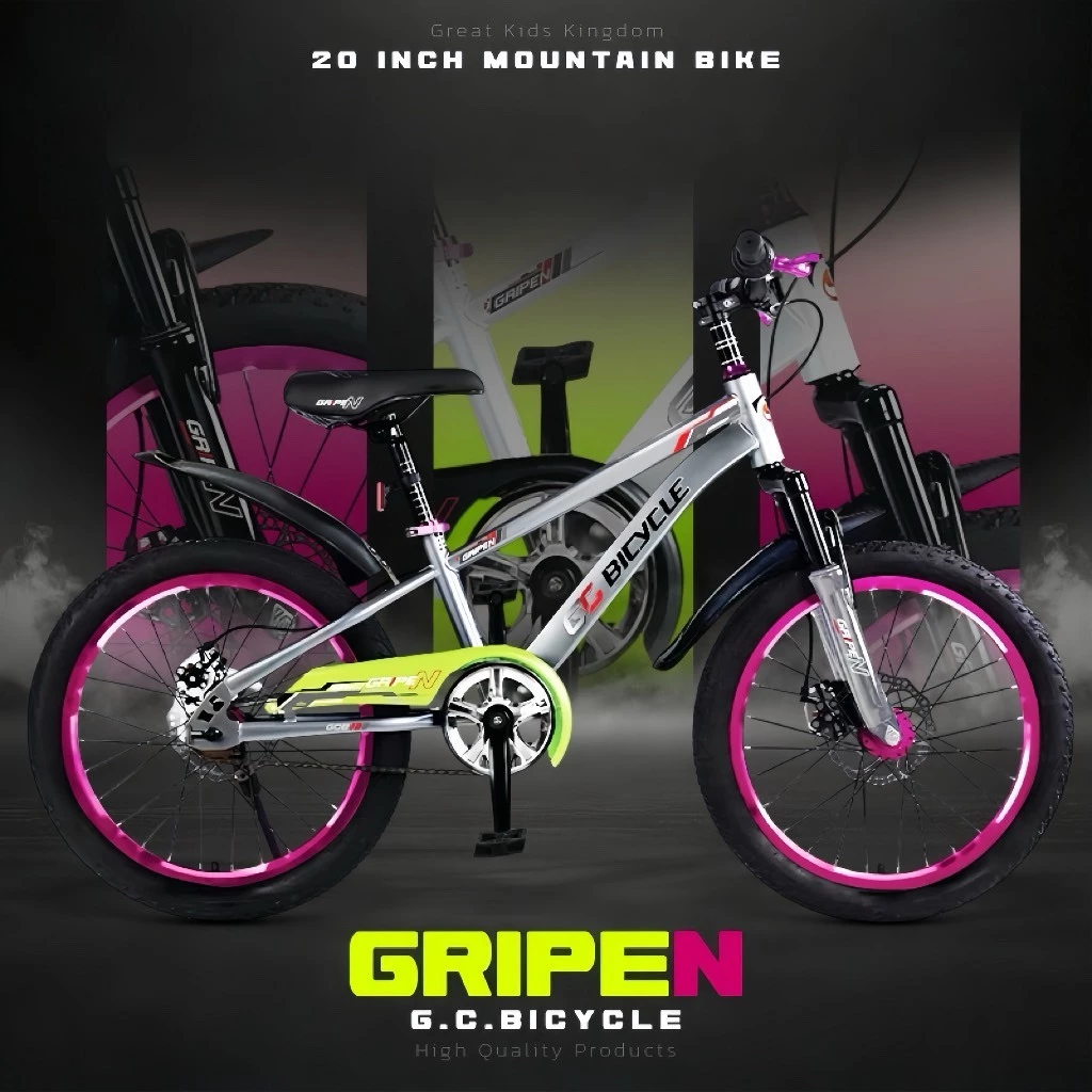 Greatchy จักรยานเสือภูเขา รุ่น Gripen ขนาด 20 นิ้ว ล้อยางเติมลม ซี่ลวด ดิสเบรคหน้าหลัง มีโช๊คหน้า มีบังจาน สุดเท่ห์