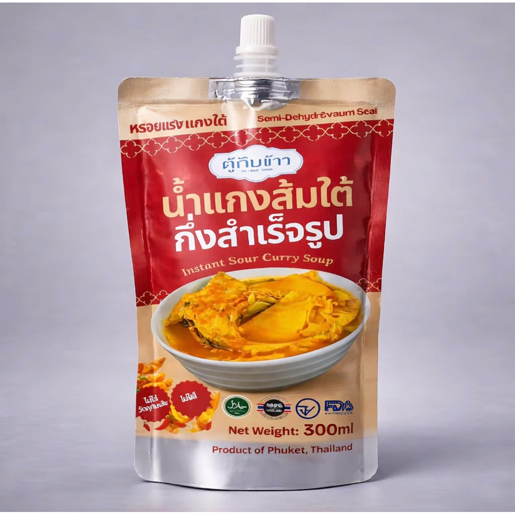 น้ำแกงส้มกึ่งสำเร็จรูปร้านตู้กับข้าวภูเก็ต