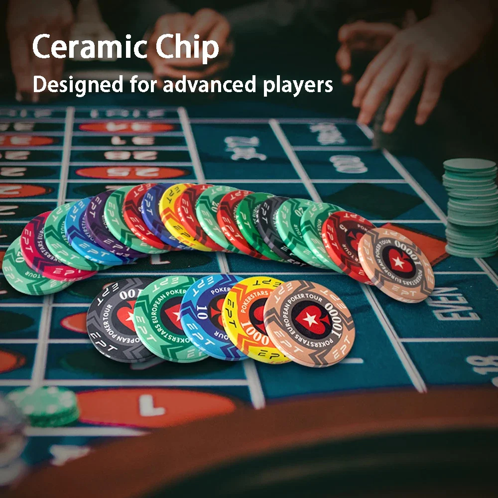 25pcs หัวใจ เหรียญชิปเซรามิค EPT ความบันเทิงหมากรุกและไพ่ ชิปเกมแต้มเหรียญ