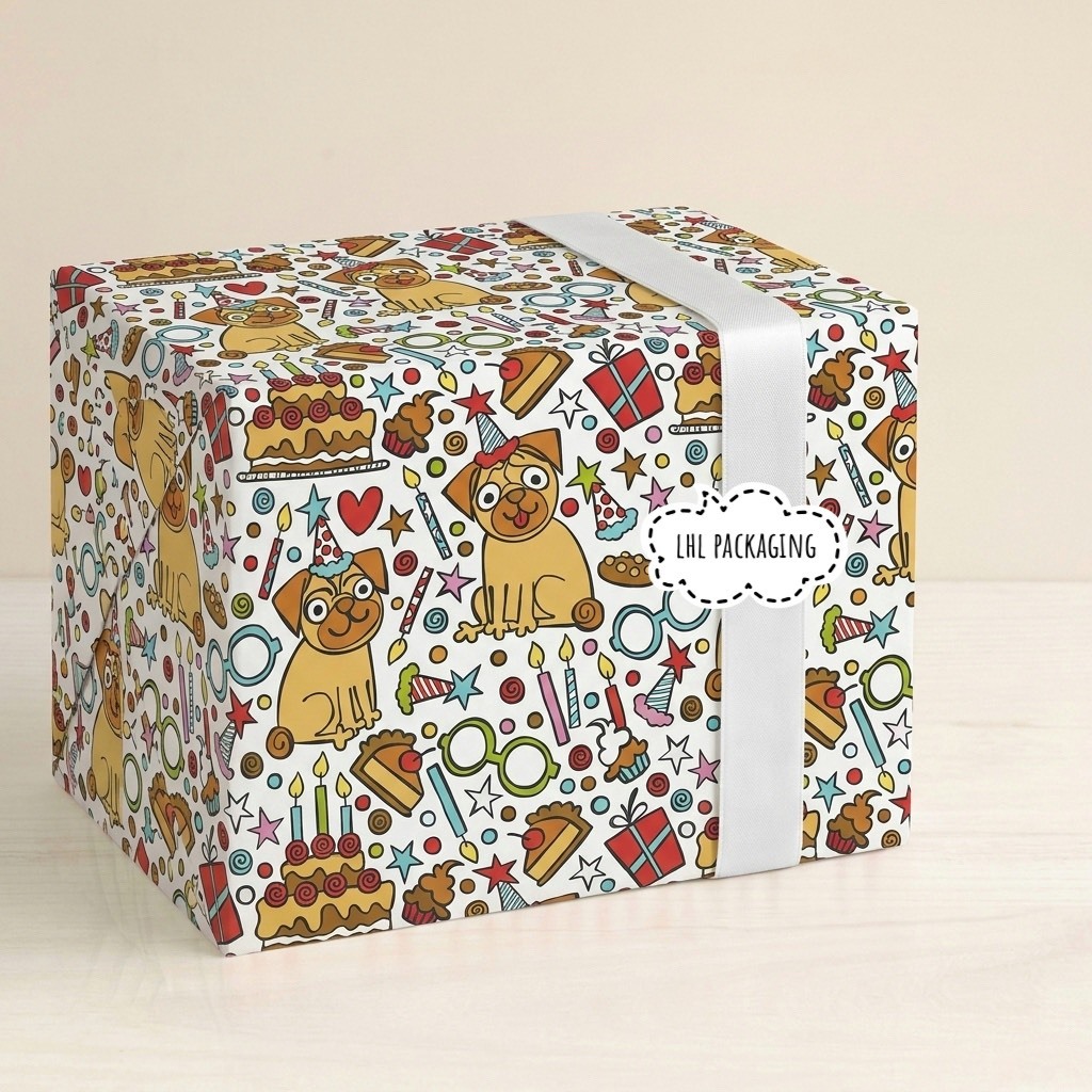 กระดาษห่อของขวัญวันเกิด Kids Gift 50x70 ซม./1แผ่น ผิวมัน