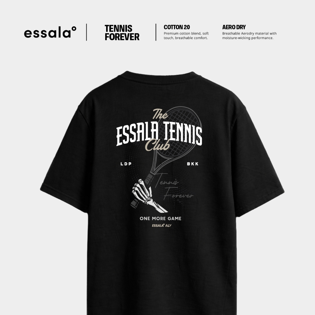 Essala Racquet Rose COL. เสื้อยืดโอเวอร์ไซส์ ผ้าคอตตอน 100%  l Ally Tennis