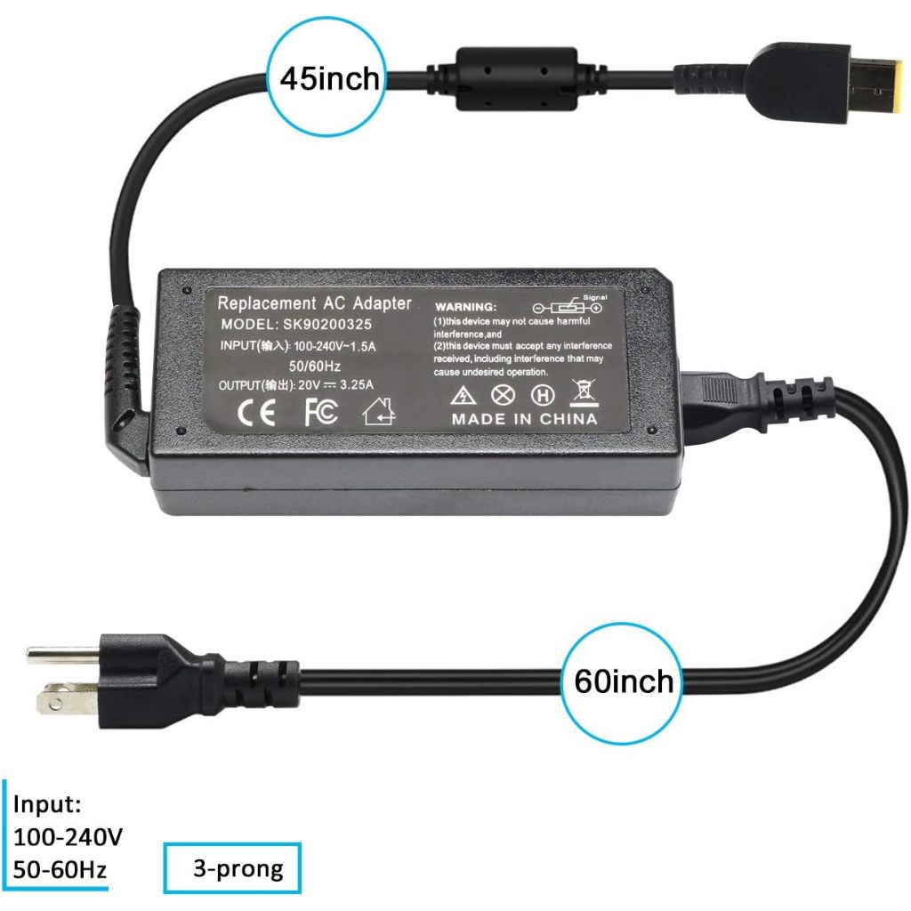 อะแดปเตอร์โน๊ตบุ๊ค Lenovo 20V2.25A 45W Slim Tip ThinkPad T460 ideapad 500 Yoga 2 3 Laptop Adapter ราคา ถูกที่สุด ดีลบีเคเค แกลเลอรีภาพที่ 5