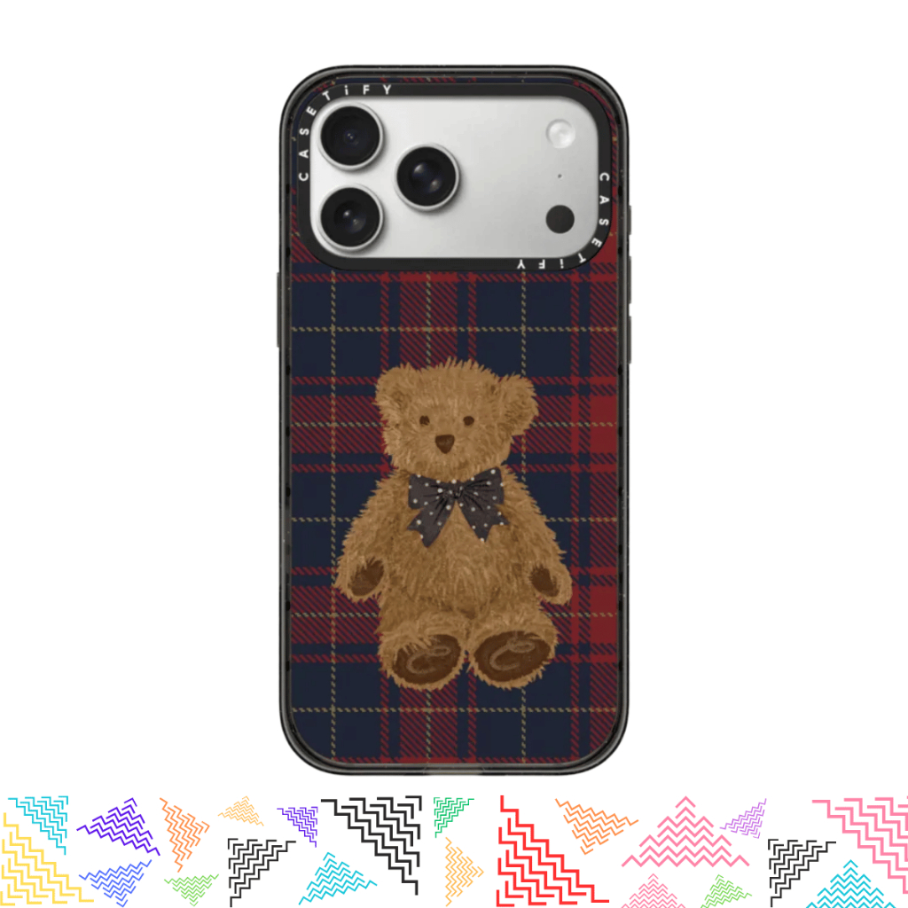 เคสมือถือ CASETiFY | Teddy Bear Plaid [Inspo] For iPhone Samsung แท้ พร้อมส่ง เคสกันกระแทก