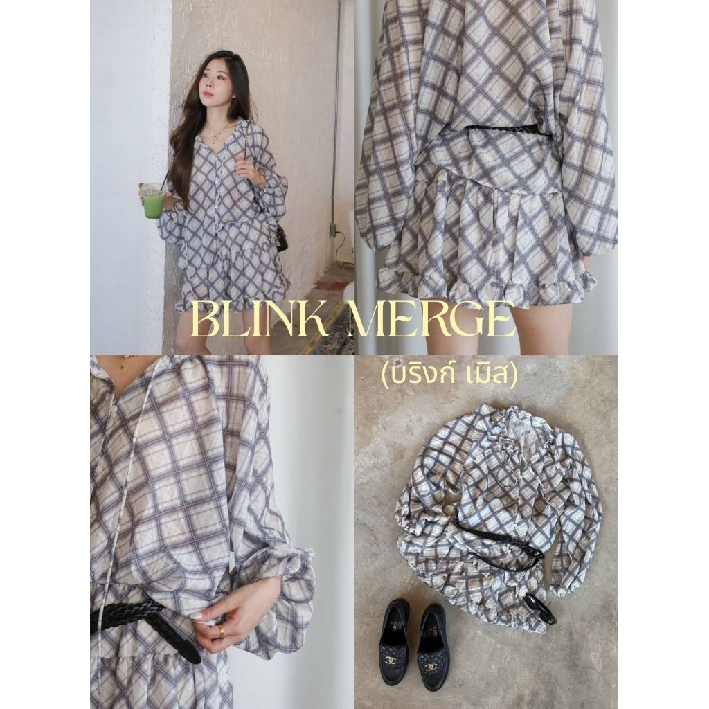 Glamclothes BLINK MERGE เดรสสั้นลาย plaid