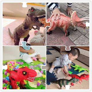 2 ชิ้นขนาดใหญ่ 3D จำลองไดโนเสาร์ยางนุ่มของเล่นไดโนเสาร์เสียง 52 เซนติเมตร Tyrannosaurus rex ของขวัญเด็ก