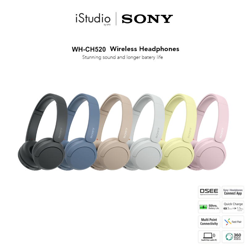 หูฟังไร้สาย Sony WH-CH520 หูฟังครอบหู ปิดกั้นเสียงรบกวน