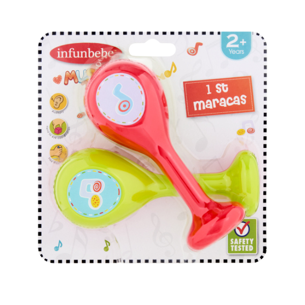 Wel-B x Infunbebe 1st maracas (ชุดเครื่องดนตรี มาราคัส 2 อัน) - ของเล่นเด็ก มาราคัส เครื่องดนตรี เขย่า