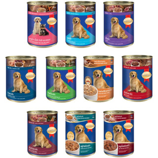 (ยกโหล) Smartheart กระป๋อง400g.x12กระป๋อง เปียกสุนัขเนื้อสัตว์แท้หลากหลายรสชาติ เหมาะสำหรับสุนัขทุกสายพันธุ์*