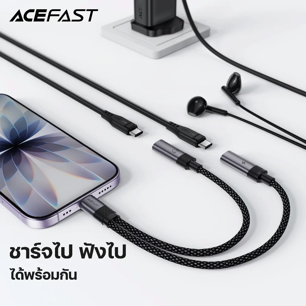 Acefast J14 อะแดปเตอร์ USB-C to 2 USB-C thumbnail 7