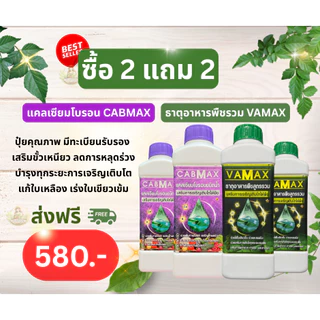 CABMAX+VAMAX แคลเซียมโบรอนเข้มข้ม + ปุ๋ยธาตุอาหารรวม [ชุด 2 แถม 2] V2+C2