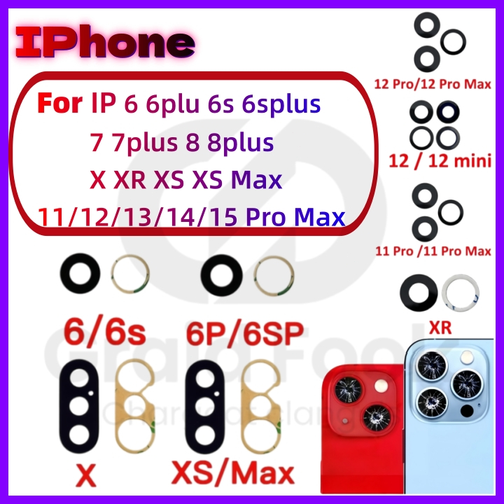 กระจกเลนส์กล้องใช้กับ 7 plus 8 plus 6s plus 6 plus i6 XS Max XR ix 11 12 13 14 15promax เลนส์กล้อง กระจกกล้องหลัง