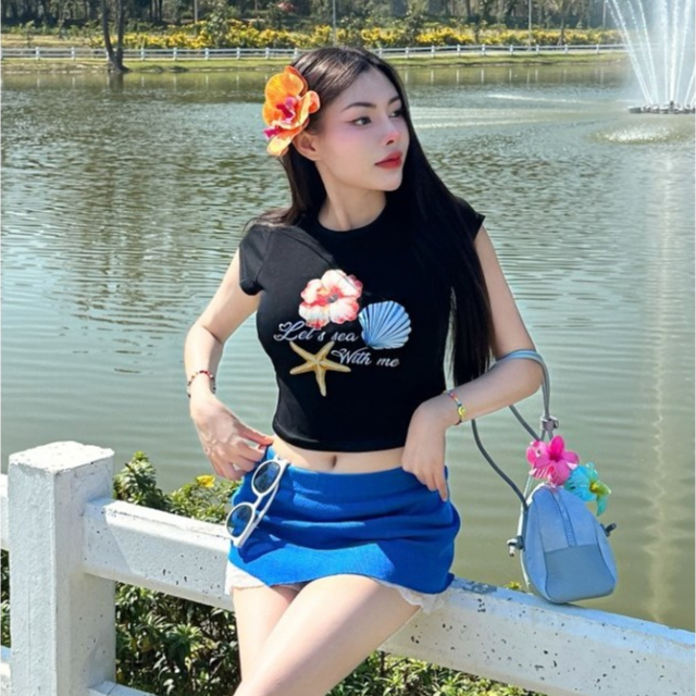 🌈VibeHouse🌈🌈SpinnyHouse🌈เสื้อเบบี้ที สกรีนลายซัมเมอร์ ผ้ายืดยูนิ 💖ใส่เที่ยว เสื้อใส่ไปทะเล ไปคาเฟ่ BABYTEE รุ่น เนสท์เล่