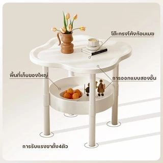 โต๊ะข้างโซฟา2 ชั้นวางของข้างเตียง โครงพลาสติก โต๊ะวางของตกแต่งบ้าน โต๊ะข้างเตียง วางของ สไตล์มินิมอล