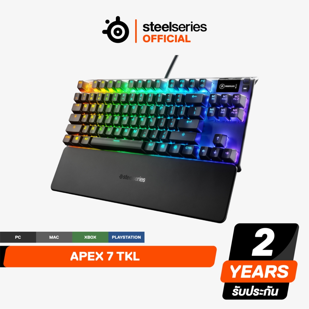 SteelSeries Apex 7 TKL Compact Mechanical Gaming Keyboard – OLED Smart Display – Linear & Quiet