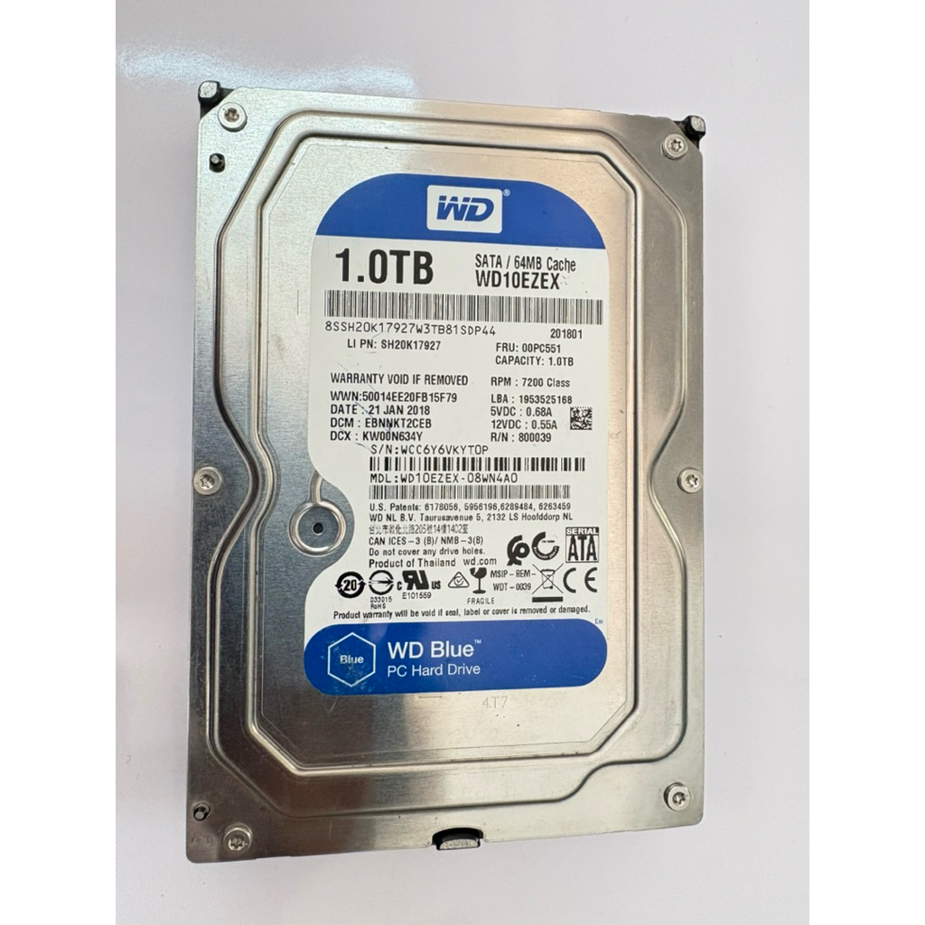 ฮาร์ดดิสก์ WD HHD 1 TB