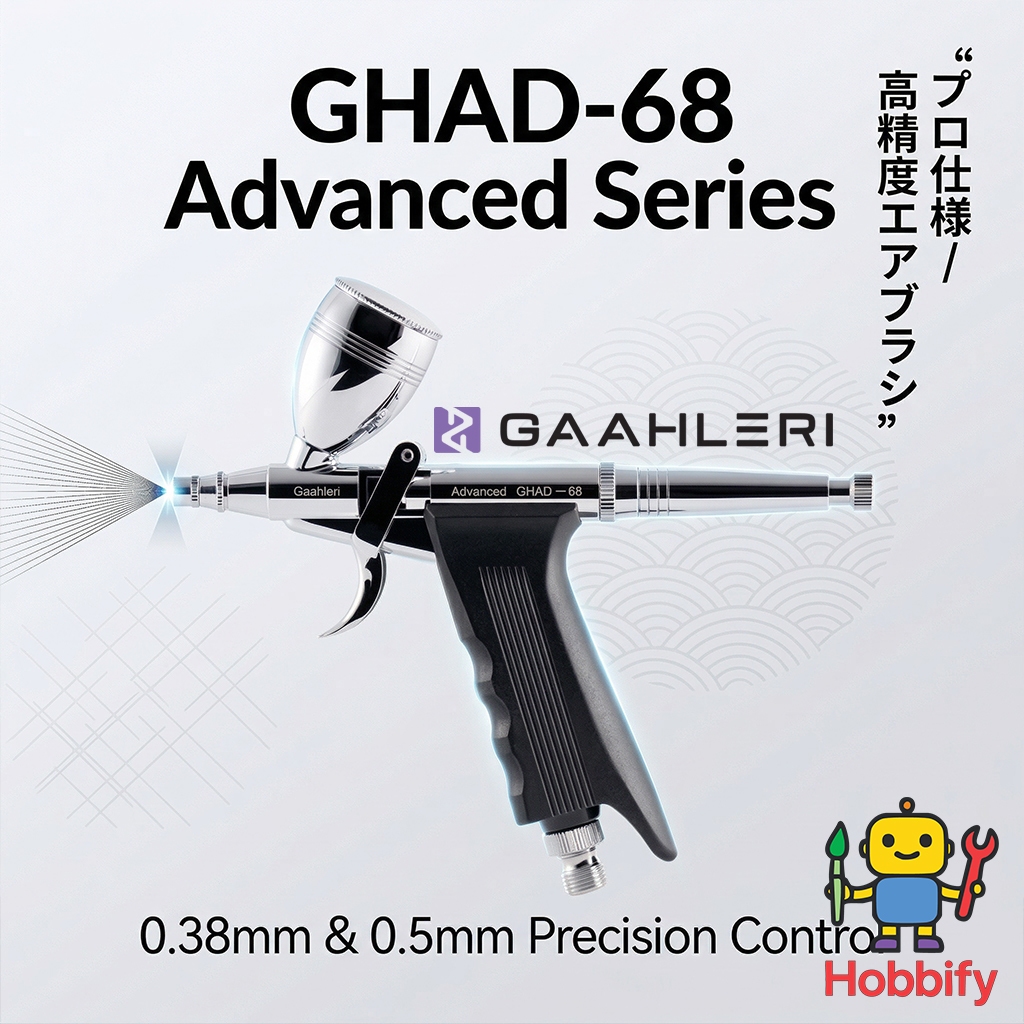 Gaahleri GHAD-68 Advanced Series แอร์บรัชไกปืน 0.38mm & 0.5mm พ่นเนียนระดับโปร สำหรับงานโมเดลและศิลปะแม่นยำสูง 🎨