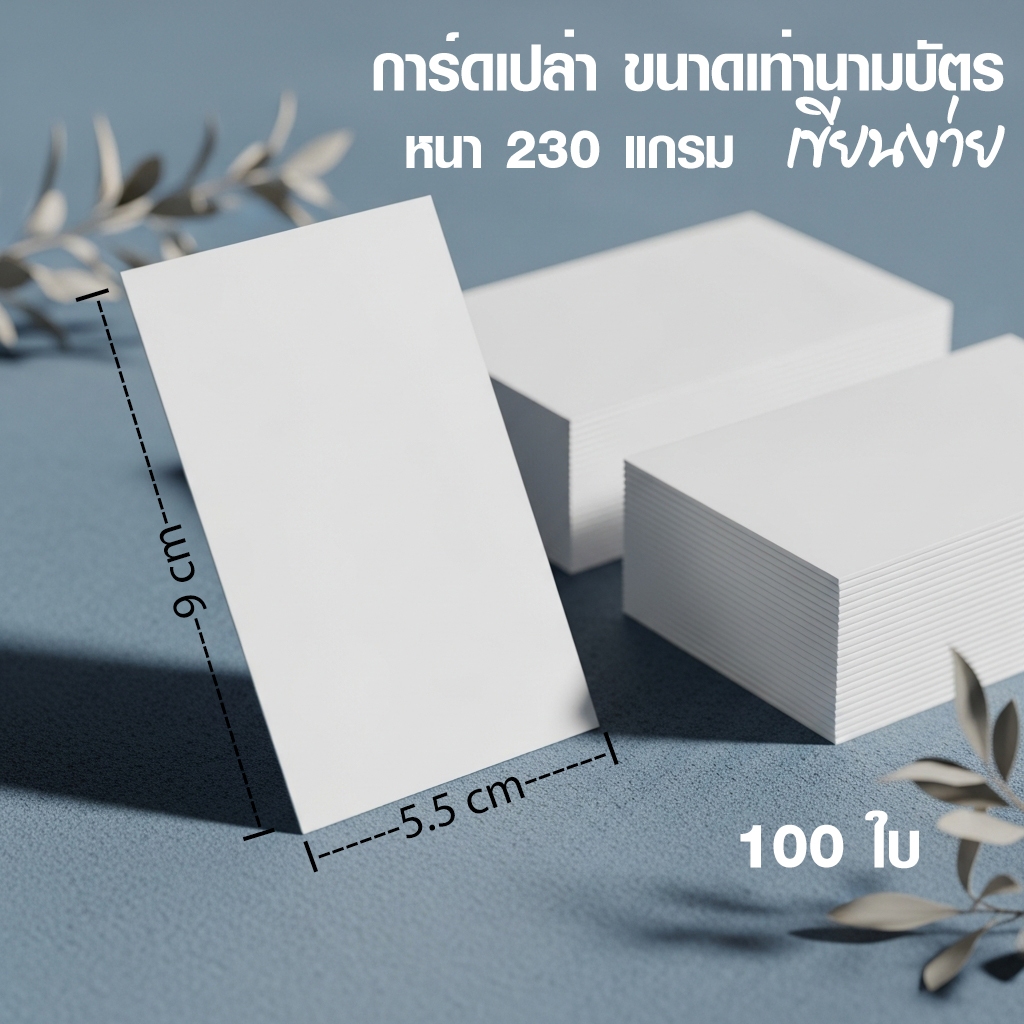 🧡นามบัตรเปล่า การ์ดเปล่า ขนาดเท่านามบัตร บัตรคำศัพท์ DIY เขียนง่าย 230 แกรม 100 ใบ